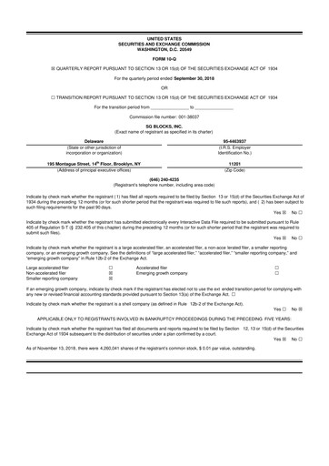 Miniature Safe & Green Holdings 10-Q Rapport trimestriel 2018 