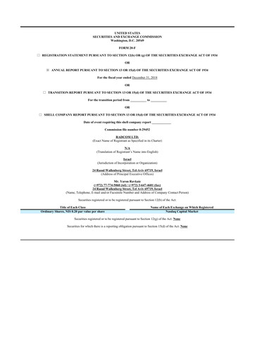 Thumbnail RADCOM 20-F Annual Report 2018