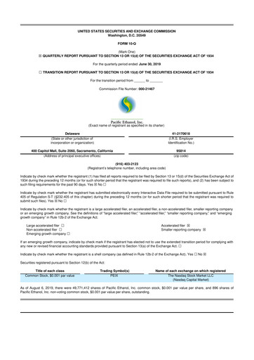 Thumbnail Alto Ingredients 10-Q Quarterly Report FY2019 