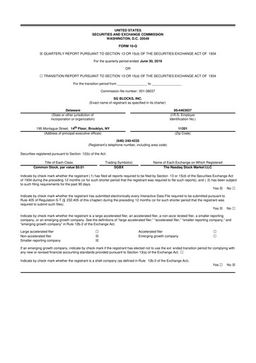 Miniature Safe & Green Holdings 10-Q Rapport trimestriel 2019 