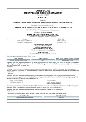 Thumbnail CBAK Energy Technology 10-Q Quarterly Report FY2019 
