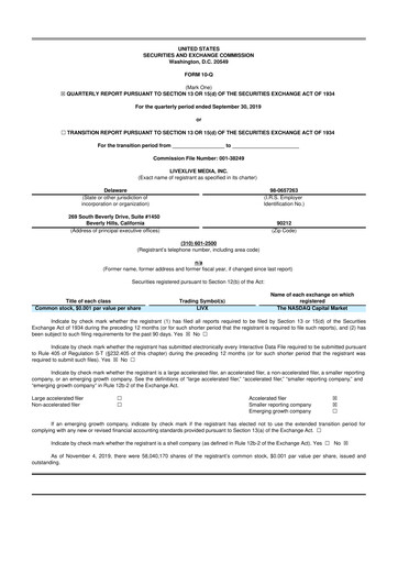 Thumbnail LiveOne 10-Q Quarterly Report FY2019 