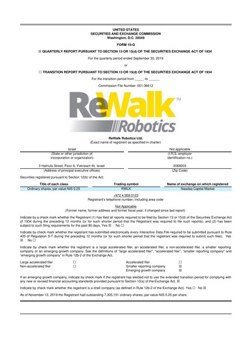 Thumbnail Lifeward 10-Q Quarterly Report FY2019 
