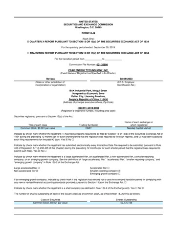 Thumbnail CBAK Energy Technology 10-Q Quarterly Report FY2019 