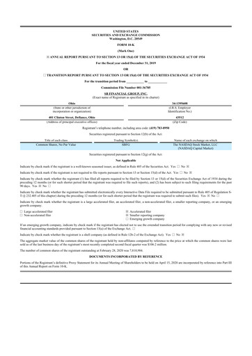 Thumbnail SB Financial Group 10-K Annual Report 2019