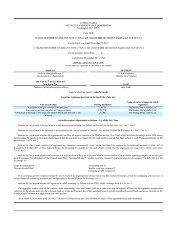 Miniature Ensysce Biosciences 10-K Rapport annuel 2019
