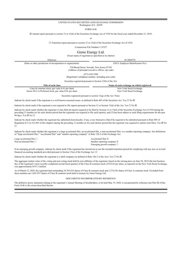 Thumbnail Genie Energy
 10-K Annual Report 2019