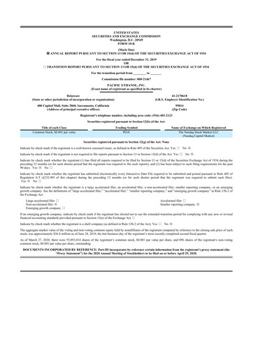Thumbnail Alto Ingredients 10-K Annual Report 2019