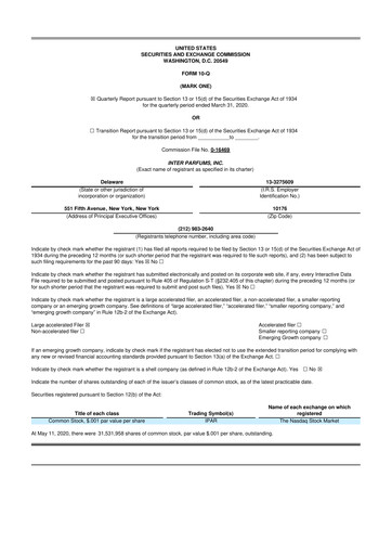 Thumbnail Interparfums 10-Q Quarterly Report FY2020 