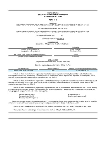 Thumbnail CorMedix 10-Q Quarterly Report FY2020 