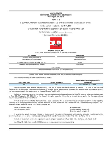 Thumbnail OLB Group 10-Q Quarterly Report FY2020 