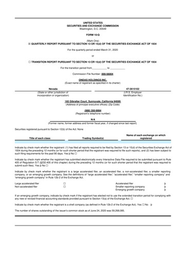 Thumbnail Ondas Holdings 10-Q Quarterly Report FY2020 