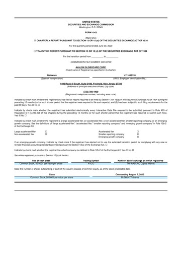 Thumbnail Avalon GloboCare 10-Q Quarterly Report FY2020 