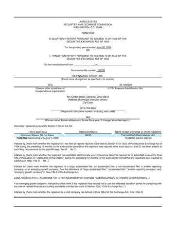 Miniature SB Financial Group 10-Q Rapport trimestriel 2020 