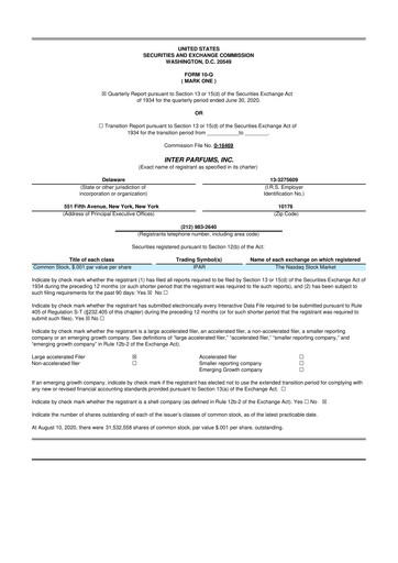 Thumbnail Interparfums 10-Q Quarterly Report FY2020 