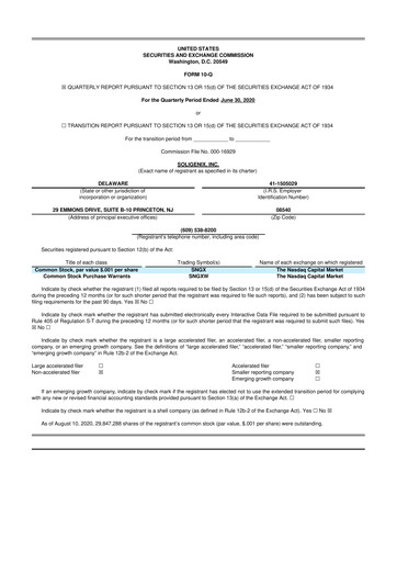 Thumbnail Soligenix 10-Q Quarterly Report FY2020 