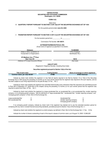 Thumbnail Actinium Pharmaceuticals 10-Q Quarterly Report FY2020 