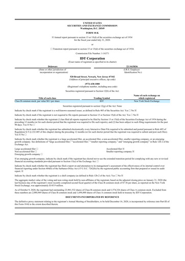 Thumbnail IDT Corporation
 10-K Annual Report 2020