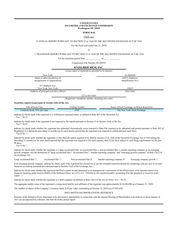 Thumbnail Enzo Biochem 10-K Annual Report 2020