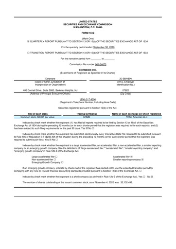 Thumbnail CorMedix 10-Q Quarterly Report FY2020 