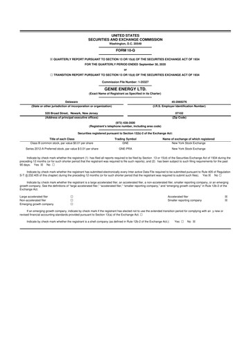 Thumbnail Genie Energy
 10-Q Quarterly Report FY2020 