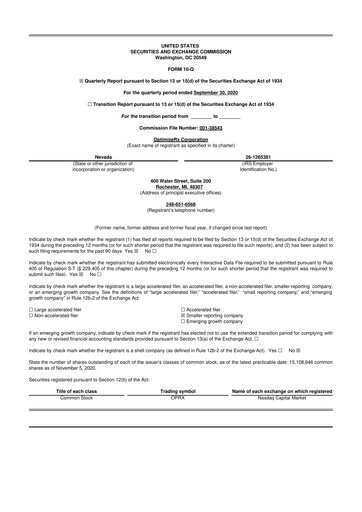 Thumbnail OptimizeRx 10-Q Quarterly Report FY2020 