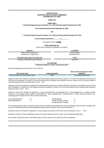 Thumbnail Interparfums 10-Q Quarterly Report FY2020 