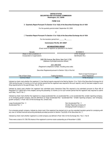 Thumbnail Air Industries Group 10-Q Quarterly Report FY2020 