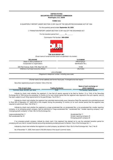 Thumbnail OLB Group 10-Q Quarterly Report FY2020 