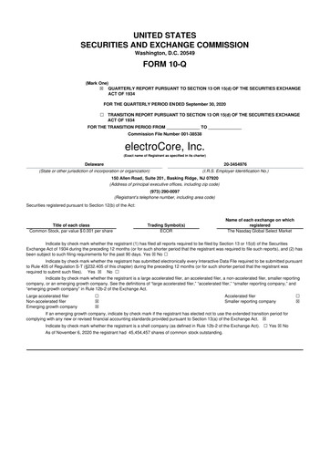 Thumbnail electroCore 10-Q Quarterly Report FY 