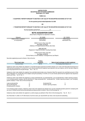 Thumbnail Tango Therapeutics 10-Q Quarterly Report FY2020 