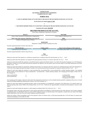 Thumbnail Oramed Pharmaceuticals 10-K Annual Report 2020