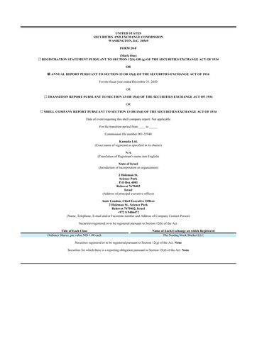 Thumbnail Kamada
 20-F Annual Report 2020