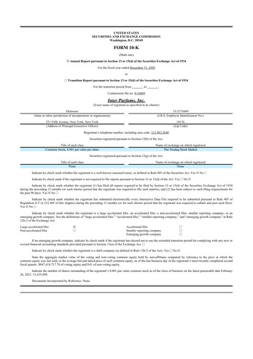 Thumbnail Interparfums 10-K Annual Report 2020