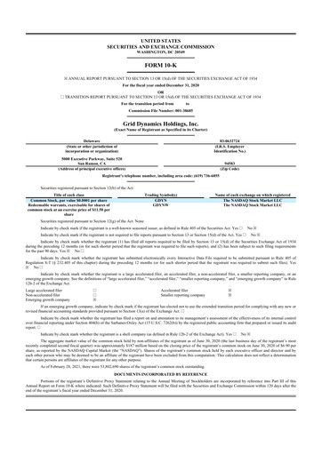 Thumbnail Grid Dynamics 10-K Annual Report 2020