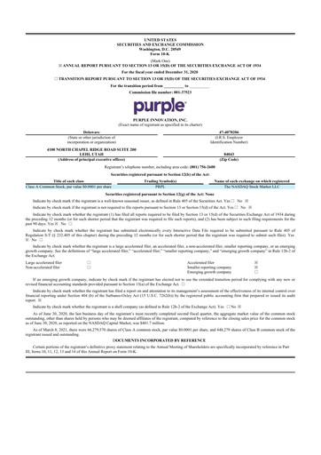 Thumbnail Purple Innovation
 10-K Annual Report 2020