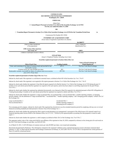 Thumbnail Aeva Technologies 10-K Annual Report 2020