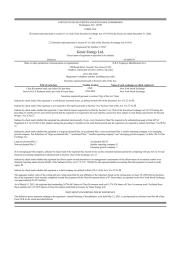 Thumbnail Genie Energy
 10-K Annual Report 2020