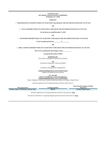 Thumbnail RADCOM 20-F Annual Report 2020