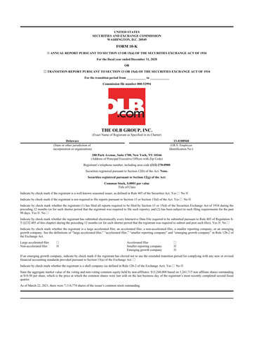 Thumbnail OLB Group 10-K Annual Report 2020