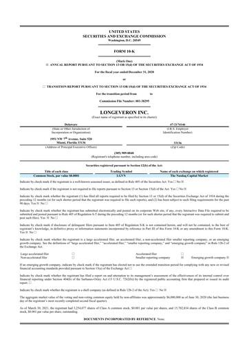 Thumbnail Longeveron 10-K Annual Report 