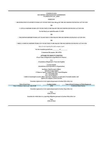 Thumbnail Aptorum Group
 20-F Annual Report 2020