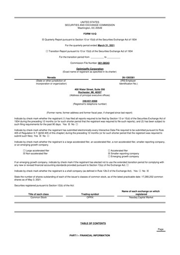 Thumbnail OptimizeRx 10-Q Quarterly Report FY2021 