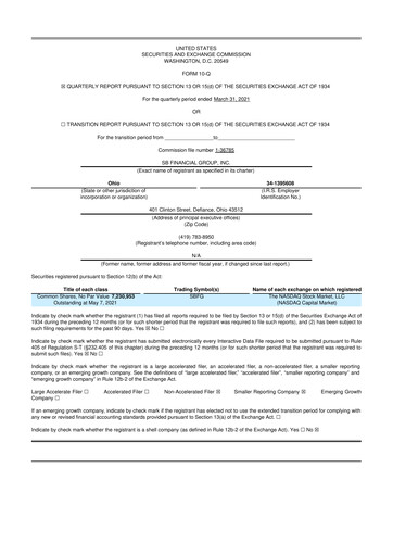 Miniature SB Financial Group 10-Q Rapport trimestriel 2021 