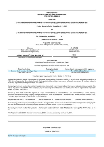 Thumbnail PhenixFIN 10-Q Quarterly Report FY 