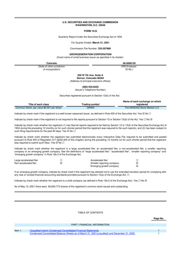 Thumbnail GrowGeneration
 10-Q Quarterly Report FY2021 