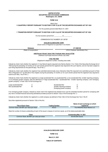 Thumbnail Avalon GloboCare 10-Q Quarterly Report FY2021 