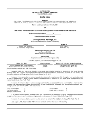Thumbnail Grid Dynamics 10-Q Quarterly Report FY2021 