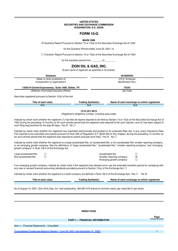Thumbnail Zion Oil & Gas 10-Q Quarterly Report FY2021 