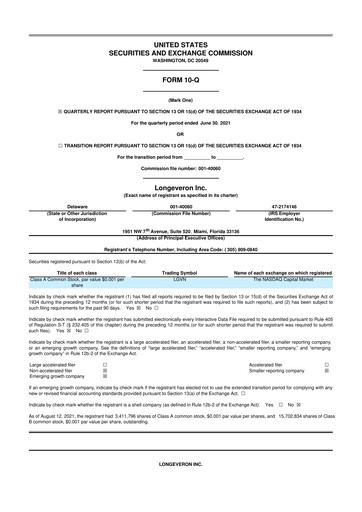 Thumbnail Longeveron 10-Q Quarterly Report FY2021 